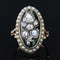 Bague 52 Bague ancienne diamants émail vert en marquise 58 Facettes 22-073