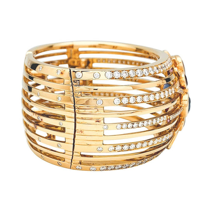 Bracelet Bracelet Manchette Chanel "San Marco" or rose, diamants et spinelles. 58 Facettes 31122