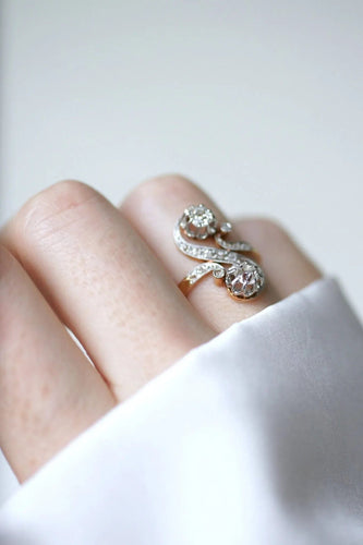 Bague 52 Bague Toi et Moi diamants Belle Epoque 58 Facettes