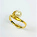 Ring 56 Cultured Pearl and Diamond Gold Ring 58 Facettes 20400000651