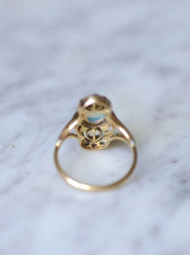 Bague marquise opale et diamants 58 Facettes