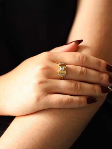 Bague 52 Bague Tank Or jaune Diamant 58 Facettes 2360827CN