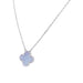 Necklace Van Cleef & Arpels necklace, Vintage Alhambra, white gold, chalcedony. 58 Facettes 32417