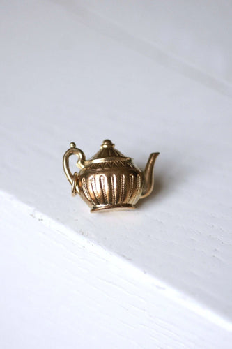 Pendentif Pendentif vintage théière en or jaune 58 Facettes