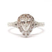 Ring Pear diamond ring surrounded by white gold diamonds 58 Facettes