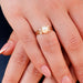 Ring Yellow gold diamond and pearl ring 58 Facettes 18699