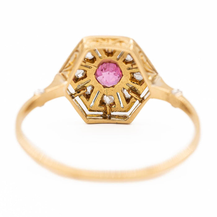 Bague 58 Bague Or jaune Saphir rose 58 Facettes 2419119CN