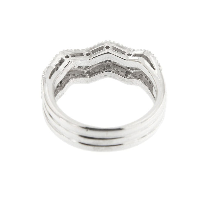 Bague 54 Bague zigzag Or blanc Diamants 58 Facettes 11598