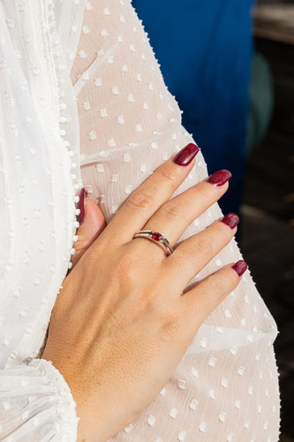 Bague 66 Bague Or blanc Rubis 58 Facettes 2461185CN