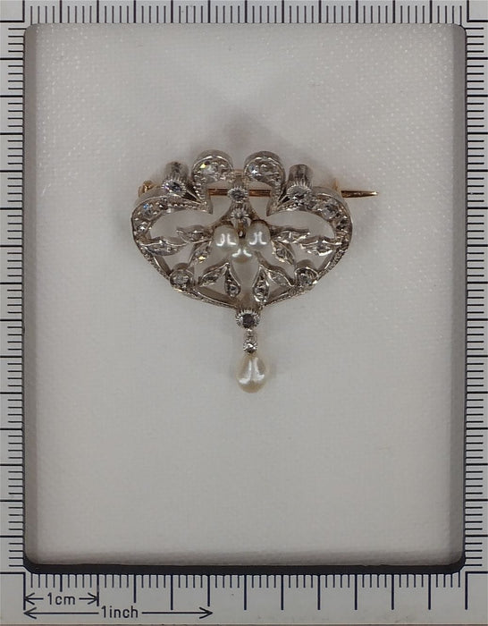 Broche Broche pendentif avec diamants et perles de rocaille 58 Facettes 22059-0206