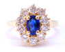 Ring 53-54 Yellow gold sapphire and diamond ring 58 Facettes FA-4