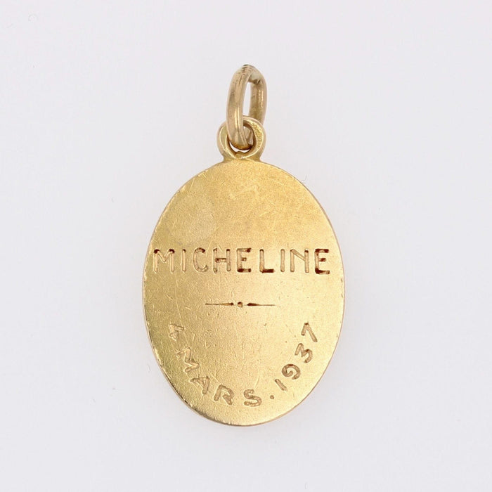 Pendentif Médaille ancienne or jaune Vierge à l'Enfant Vernon 58 Facettes 19-135B