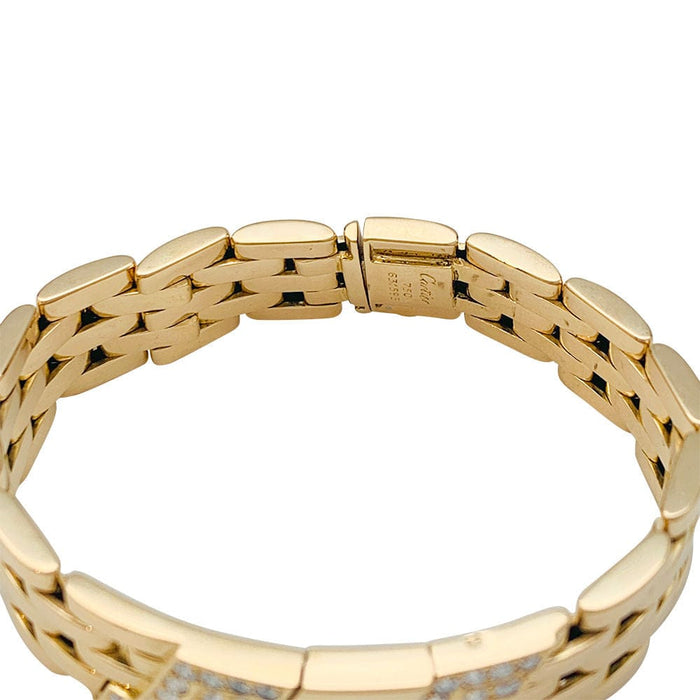 Bracelet Bracelet Cartier maille panthère en or jaune et diamants. 58 Facettes 31343