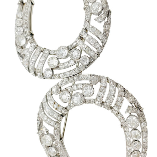 Broche Broche "Fers à Cheval" en platine et diamants. 58 Facettes 31655