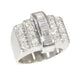 Ring 55 Art Deco ring in platinum and diamonds 58 Facettes 21285-0667