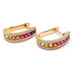 Multicolored Sapphire Diamond Hoop Earrings 58 Facettes
