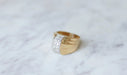 Ring Dome Tank ring diamonds, gold and platinum 58 Facettes