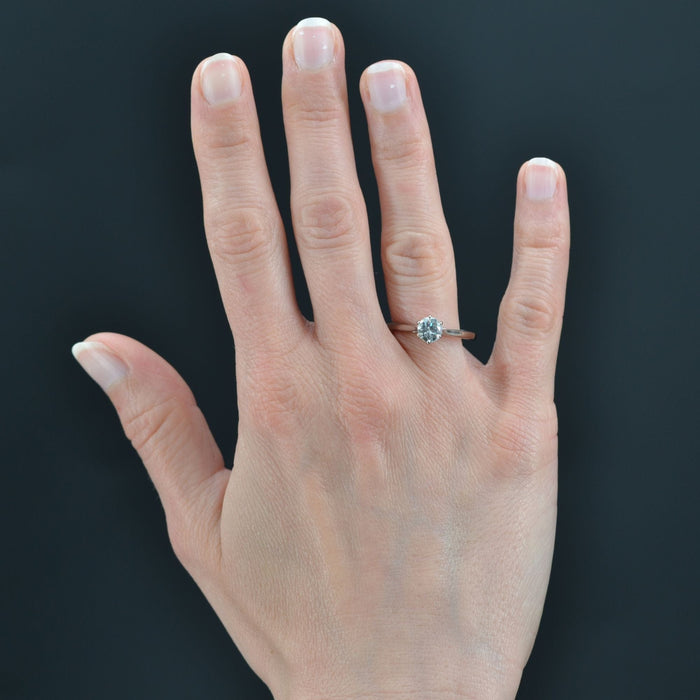 Bague 54 Bague solitaire diamant or blanc 58 Facettes 22-104