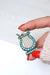 Pendentif Médaillon Lyre argent et turquoises 58 Facettes