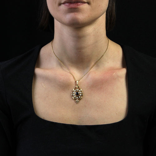 Pendentif Pendentif ancien Grenat et perles 58 Facettes 07-065