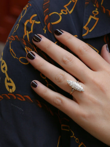 Bague Bague marquise ancienne diamants 1ct 58 Facettes J16