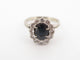 Bague 52 bague marquise t52 sertie saphir 1.5ct & 12 diamants or blanc 18k sapphire 58 Facettes 252155