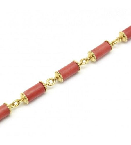 Collier 56 cm / Jaune / Or 750 Collier Or et corail 58 Facettes 170077R