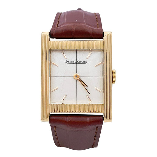 Watch Jaeger Lecoultre watch, pink gold, leather strap. 58 Facettes 33014