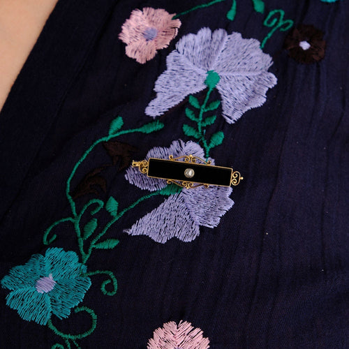 Broche Broche Barrette onyx 58 Facettes