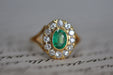 Ring 54 Emerald Daisy Ring Diamonds 58 Facettes