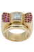 Ring RUBY AND DIAMOND TANK RING 58 Facettes 044531