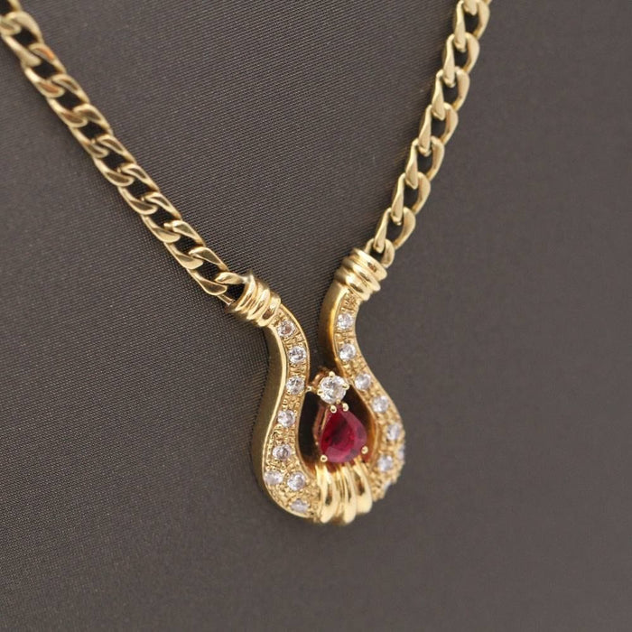 Collier collier Or jaune Rubis Diamants 58 Facettes E359533A