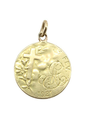 Pendentif MÉDAILLE ANCIENNE ANGE RAPHAËL 58 Facettes 052451