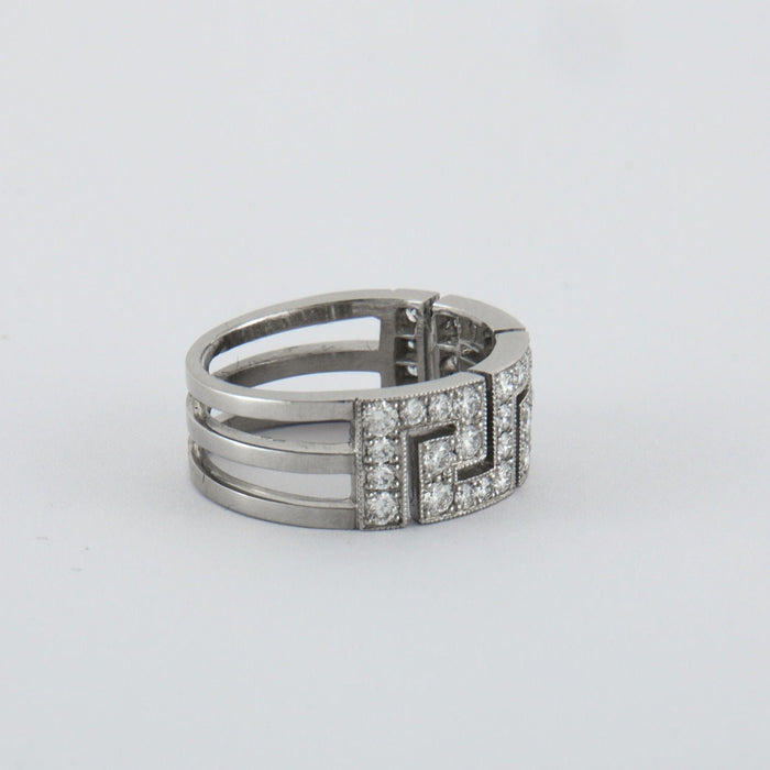 Bague 55 Bague anneau motif grec Diamants 58 Facettes