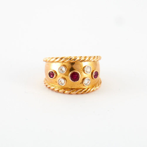 Bague 61 Bague en Or jaune & diamants 58 Facettes