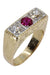 Ring ART DECO RUBY AND DIAMOND RING 58 Facettes 059621