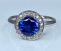 Ring 53 Marguerite Ring White Gold Sapphire and Diamonds 58 Facettes AB222