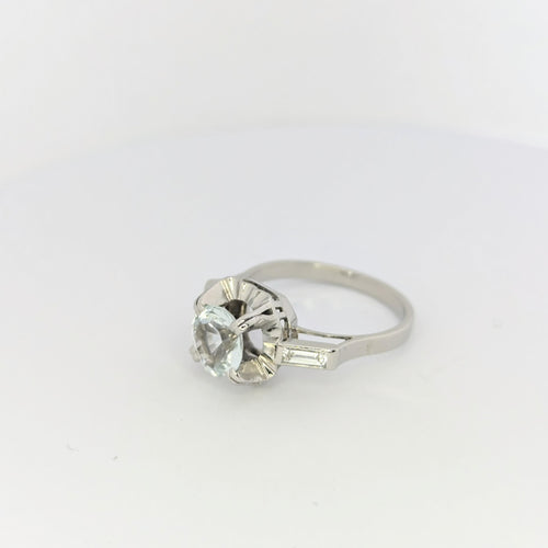 Bague Bague diamants et aigue-marine 58 Facettes 25627