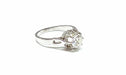 Bague Solitaire en diamant sur monture or blanc et platine 58 Facettes