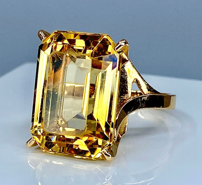 Bague 57 Bague Or jaune Citrine 58 Facettes AB278