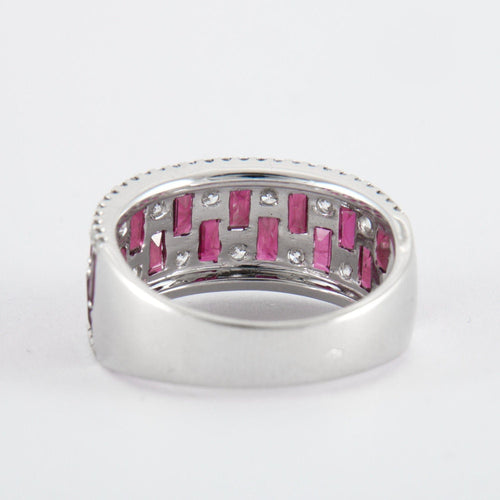 Bague 54 Bague Damier Rubis 58 Facettes 2.105