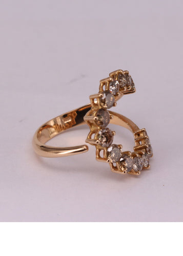 Bague 54 Bague lune Or jaune Diamant 58 Facettes P144