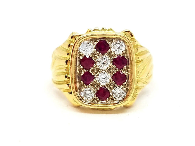 Bague 51 Bague Or jaune Diamants et Rubis 58 Facettes 588122CN
