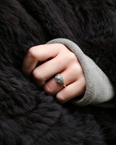 Bague Bague Art Déco Diamants et Emeraudes 58 Facettes 118