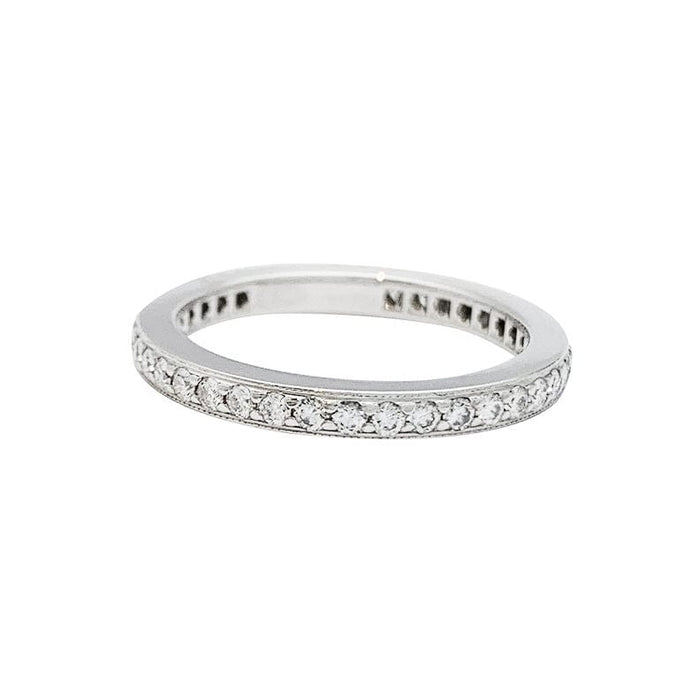 Bague 50 Alliance Tiffany, " Tiffany Legacy", platine, diamants. 58 Facettes 30776