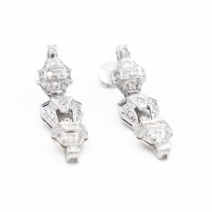 Boucles d'oreilles Boucles d'oreilles Art déco Or blanc Diamant 58 Facettes 1986224CN