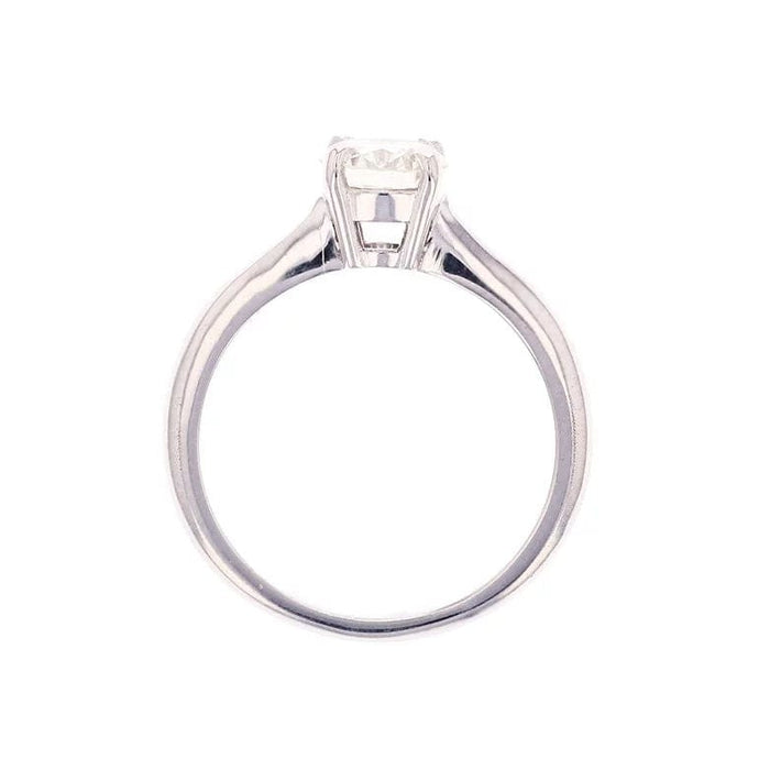 Bague 53 Solitaire diamant 0.88 carat en or blanc 58 Facettes 241027