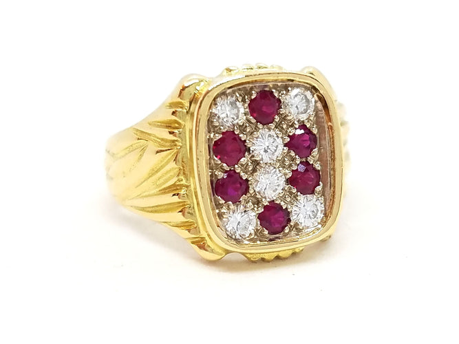 Bague 51 Bague Or jaune Diamants et Rubis 58 Facettes 588122CN