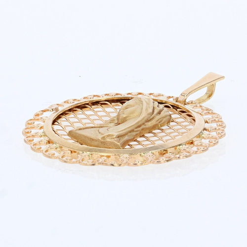 Pendentif Médaille ajourée Vierge or rose 58 Facettes 14-260