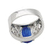 Bague 51.5 Bague en platine, saphir et diamants. 58 Facettes 31168